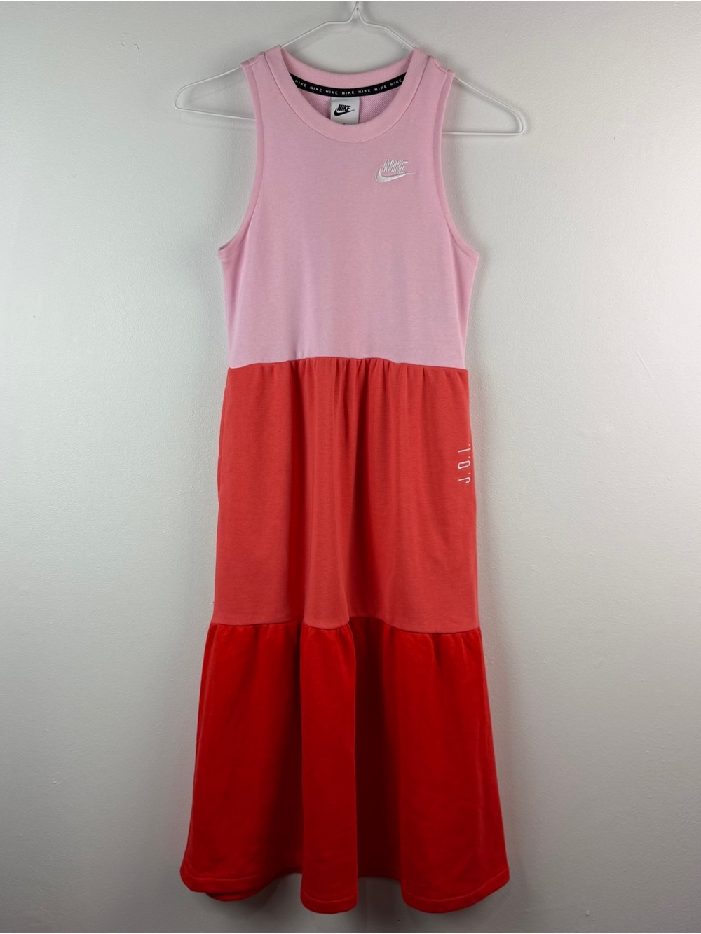 Nike Dress Girls Medium Pink Colorblock Sleeveless Just Do It Athletic Sporty